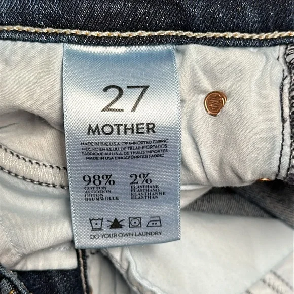 Mother The Runaway Low Rise Jeans Flowers From The Storm Blue Denim Women’s 27 - Picture 7 of 10